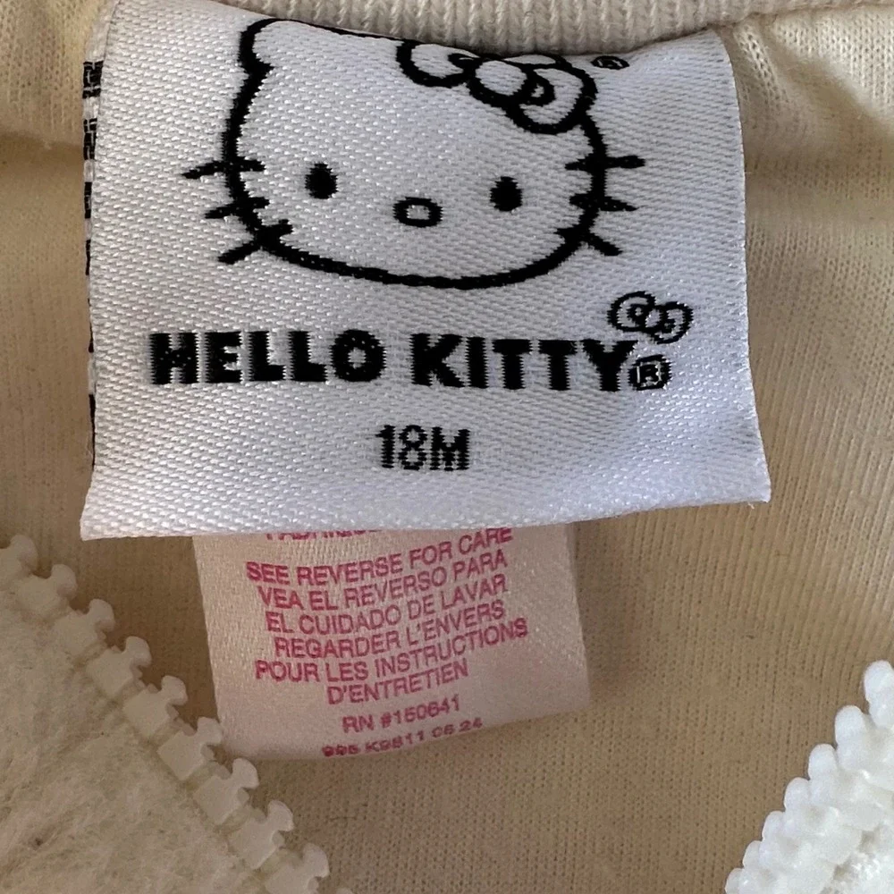 Hello Kitty‎ Vest 18M White Cream Sherpa Fleece Sequin Toddler Girl Jacket